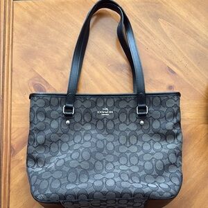 Coach Black and Gray Signature Tote Bag